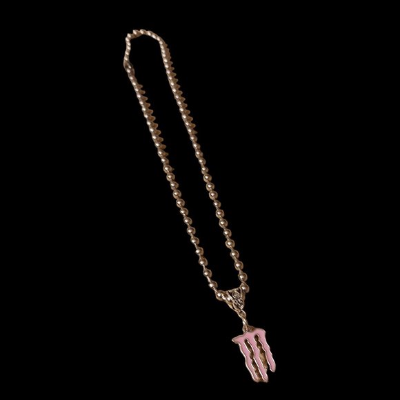 Baby Pink Monster Logo Ball Bead Choker Necklace - Picture 6 of 10